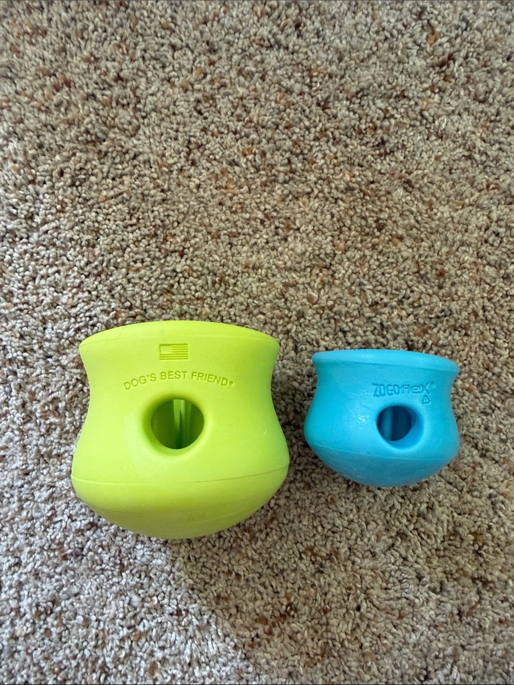 West Paw Zogoflex Dog Toys - Lime Green & Teal Set